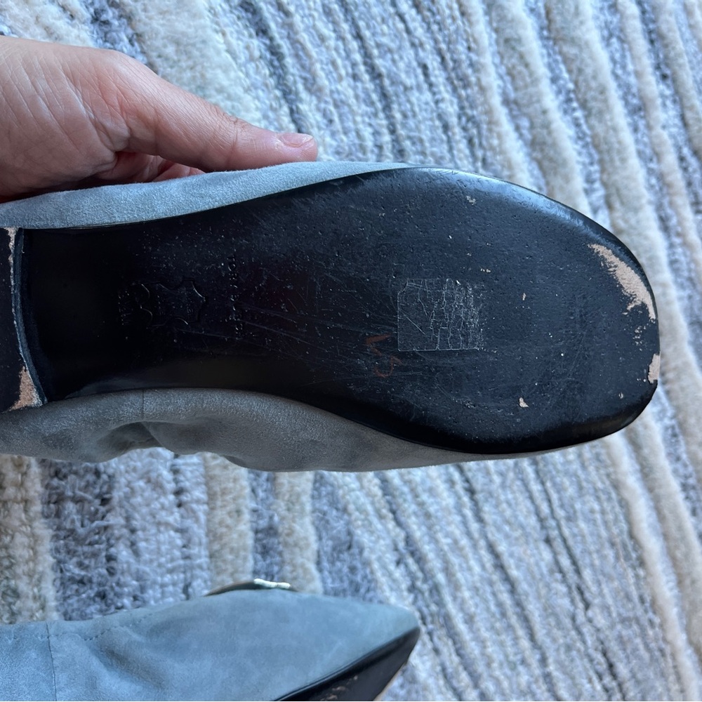 🩰 Tory Burch Minnie Travel Ballet Flats Light Grey Rocky Pebble | Size 9.5 - Picture 5 of 15